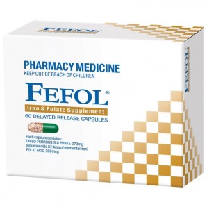 1 Fefol 孕妇硫酸亚铁＋叶酸胶囊 60粒 （孕期补铁。增强免疫力）