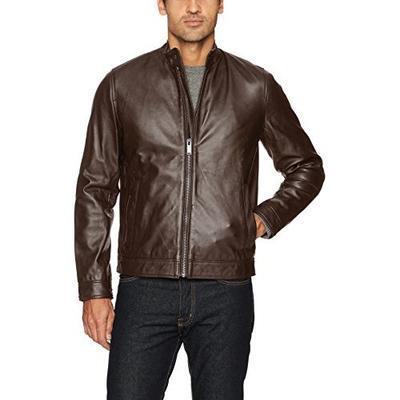 Calvin Klein Men's Leather Moto Jacket