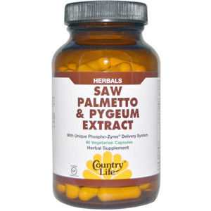 2 Country Life, Gluten Free, Saw Palmetto & Pygeum Extract, 90 Veggie Caps