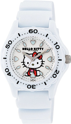 CITIZEN Q&Q water resistant 10ATM wrist watch Hello Kitty diver analog display white VQ75-431