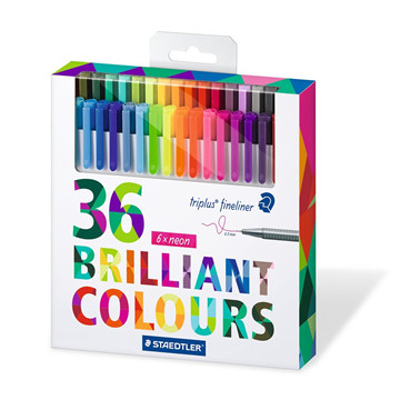 13 Staedtler Color Pen Set, Set of 36 Assorted Colors (Triplus Fineliner Pens)