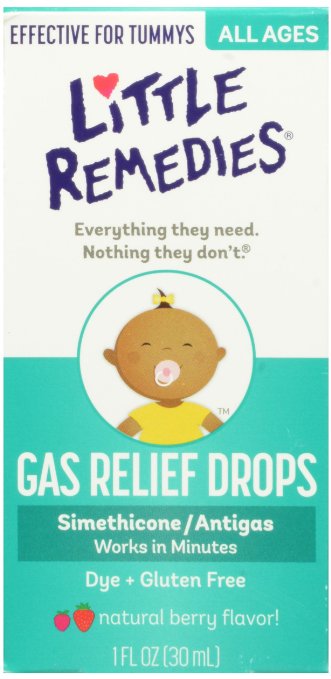 2 Little Remedies Tummys Gas Relief Drops, Natural Berry Flavor, 1 Ounce