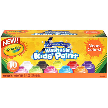 20 Crayola Washable Kid's Neon Paint Set, 2-Ounce