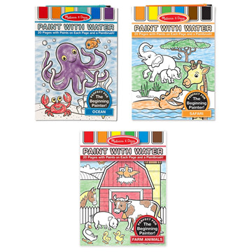25 Melissa & Doug Paint with Water Bundle contains Farm, Ocean and Safari