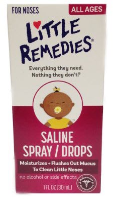 4 Little Remedies Saline Spray，Drops for Stuffy Noses, 1 Ounce, Pack of 3