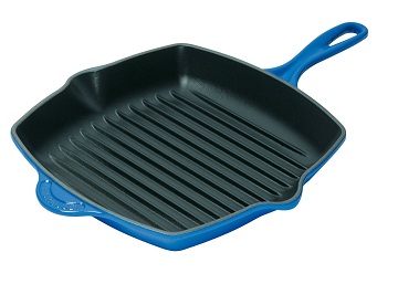 Le Creuset Enameled Cast-Iron 10.25-Inch Square Skillet Grill, Marseille