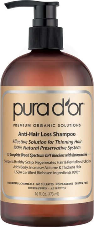 1 PURA D'OR Anti-Hair Loss Premium Organic Argan Oil Shampoo (Gold Label), 16 Fluid Ounce