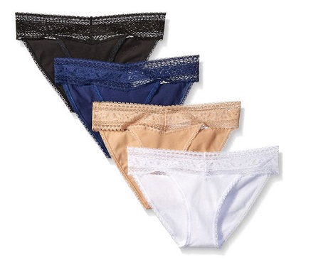 Calvin Klein Women's 4 Pack Lace Cotton Bikini Panty