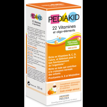 PEDIAKID 天然有机果味22种维生素和微量元素糖浆（橙和杏混合味）125 ml