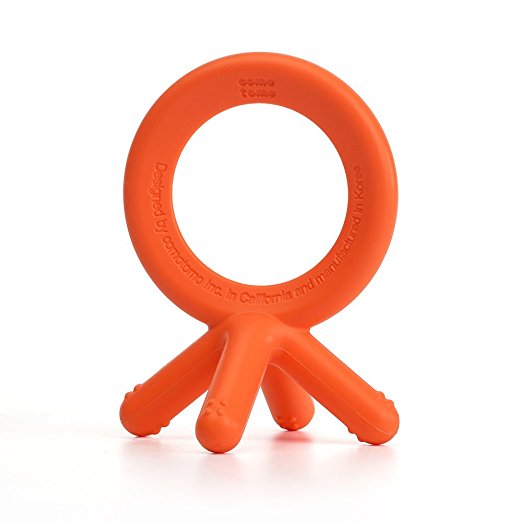 Comotomo Silicone Baby Teether, Orange