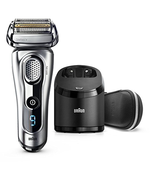 Braun Series 9 9293s Wet & Dry Electric Shaver for Men with Charging Stand, Premium Chrome Cordless Razor, Razors, Shavers, Pop up Trimmer, Travel Case