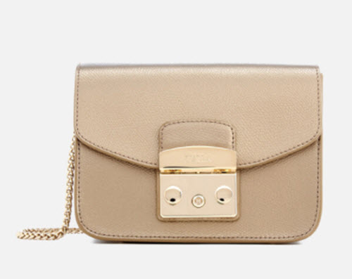 FURLA WOMEN'S MINI METROPOLIS SMALL CROSS BODY BAG - BRONZE