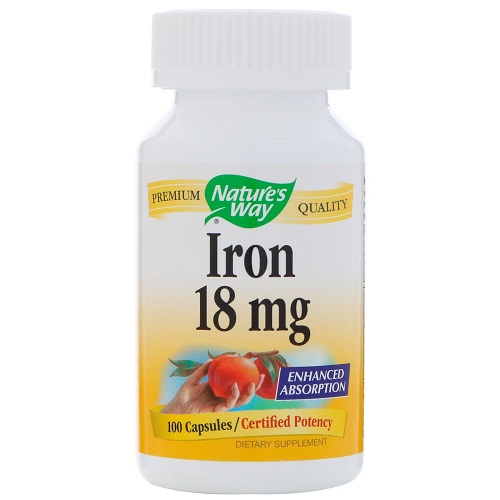 Nature's Way, Iron, 18 mg, 100 Capsules