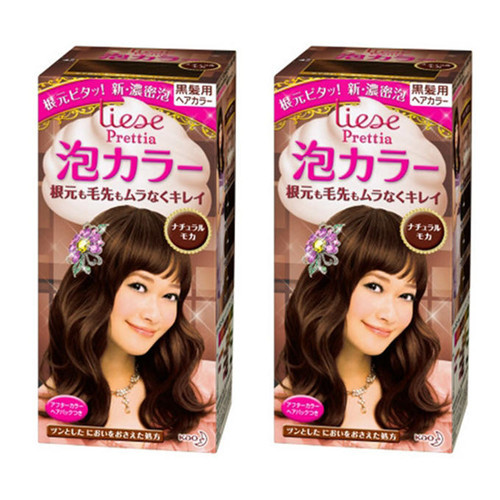 日本KAO花王Prettia泡沫染发膏自然摩卡色（2套）